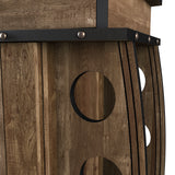 DH BASIC Rustic Oak Multi-storage Bar Cabinet by Denhour