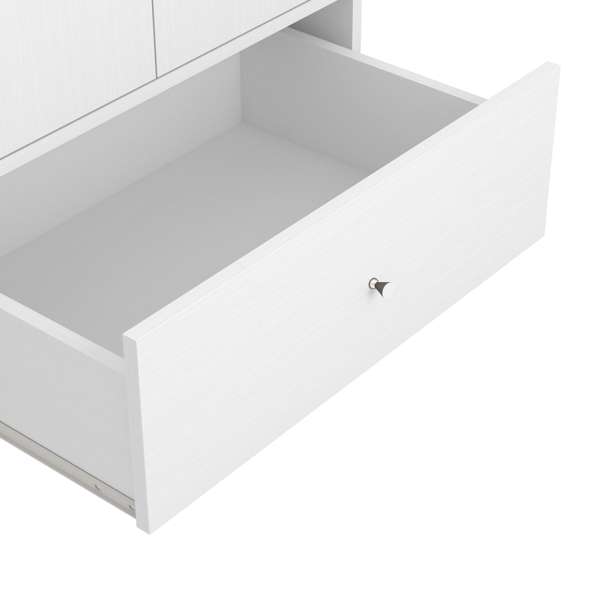 DH BASIC Mid-Century Modern White 1-Drawer Wardrobe Armoire with Knobs by Denhour