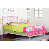 DH BASIC Swirled Metal and Four-Poster Kids Twin Panel Bed by Denhour