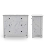DH BASIC Transitional 34-inch Wide 3-Drawer Neutral Youth Dresser by Denhour