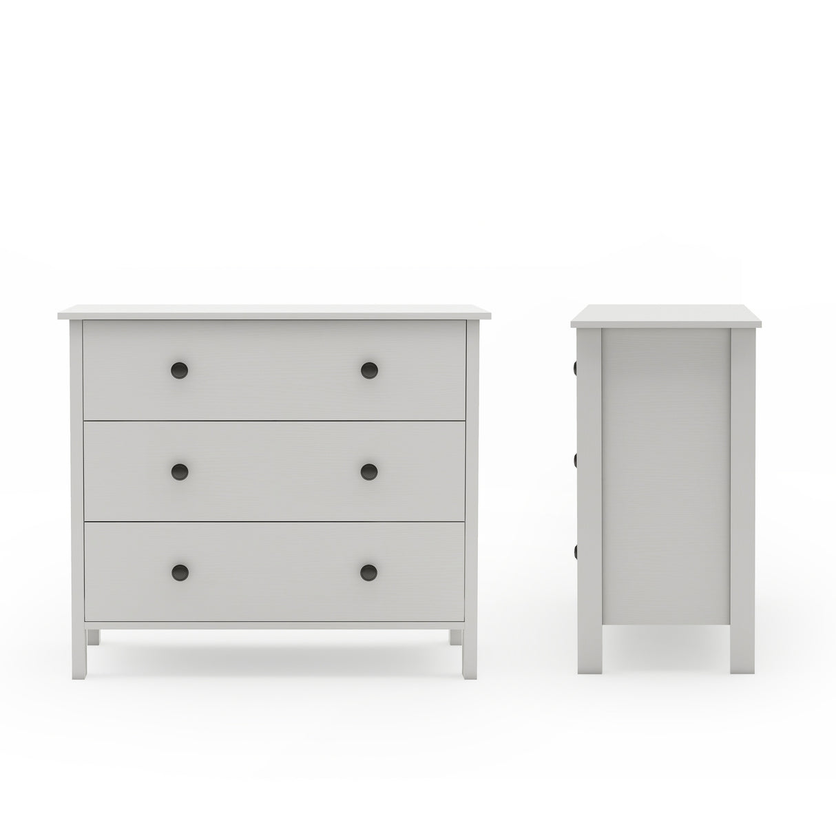 DH BASIC Transitional 34-inch Wide 3-Drawer Neutral Youth Dresser by Denhour