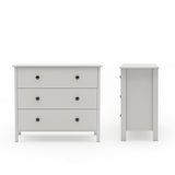 DH BASIC Transitional 34-inch Wide 3-Drawer Neutral Youth Dresser by Denhour