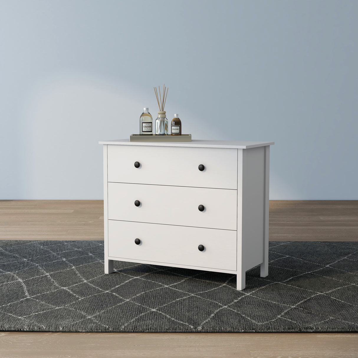 DH BASIC Transitional 34-inch Wide 3-Drawer Neutral Youth Dresser by Denhour