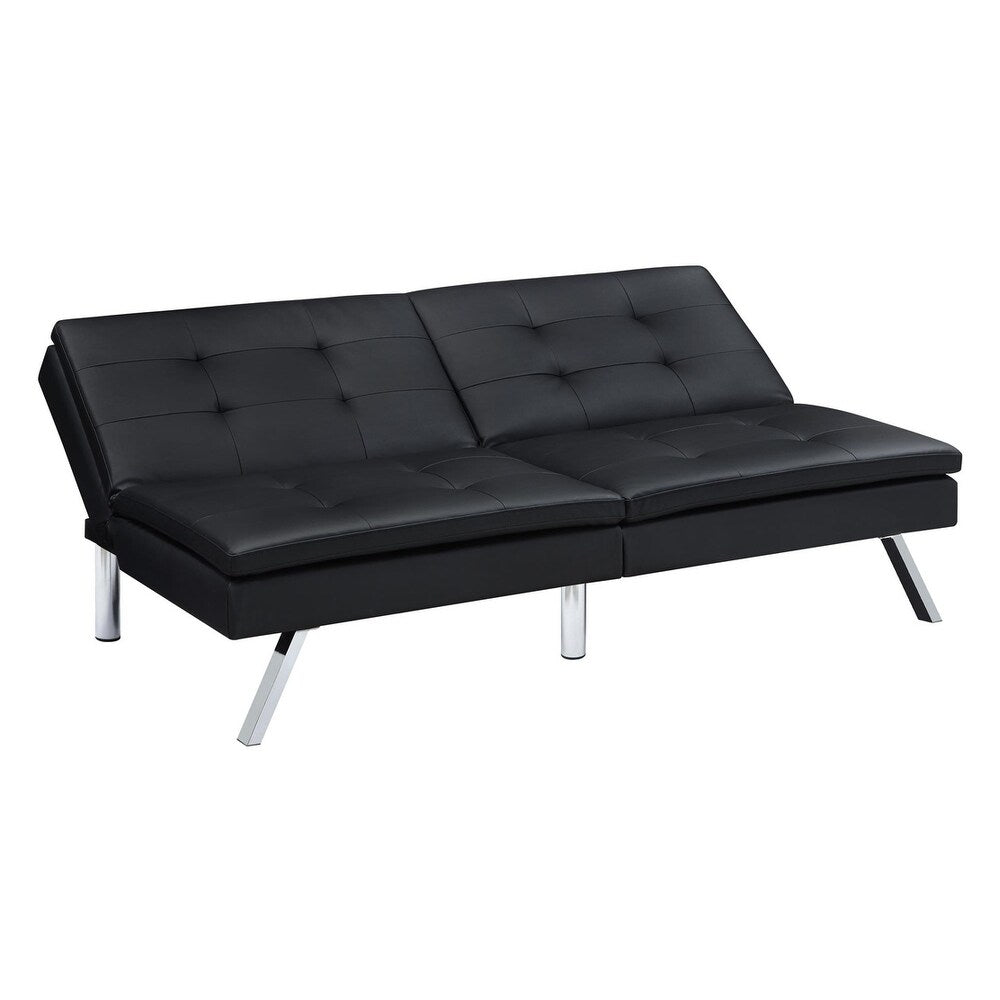 DHP Chelsea Black Sectional Futon with Ottoman