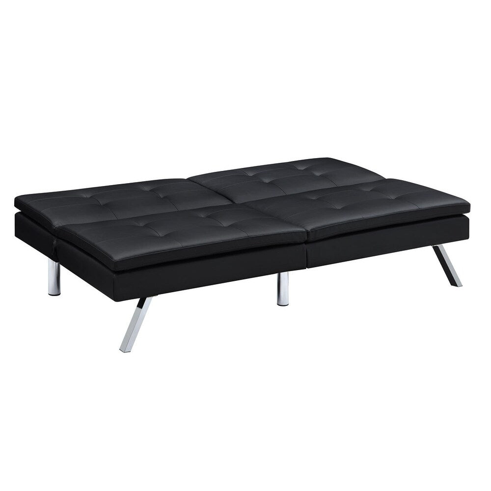 DHP Chelsea Black Sectional Futon with Ottoman