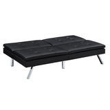 DHP Chelsea Black Sectional Futon with Ottoman