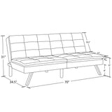 DHP Chelsea Black Sectional Futon with Ottoman