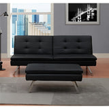 DHP Chelsea Black Sectional Futon with Ottoman