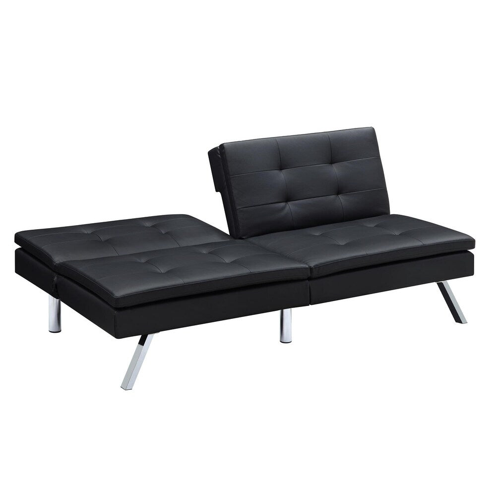 DHP Chelsea Black Sectional Futon with Ottoman
