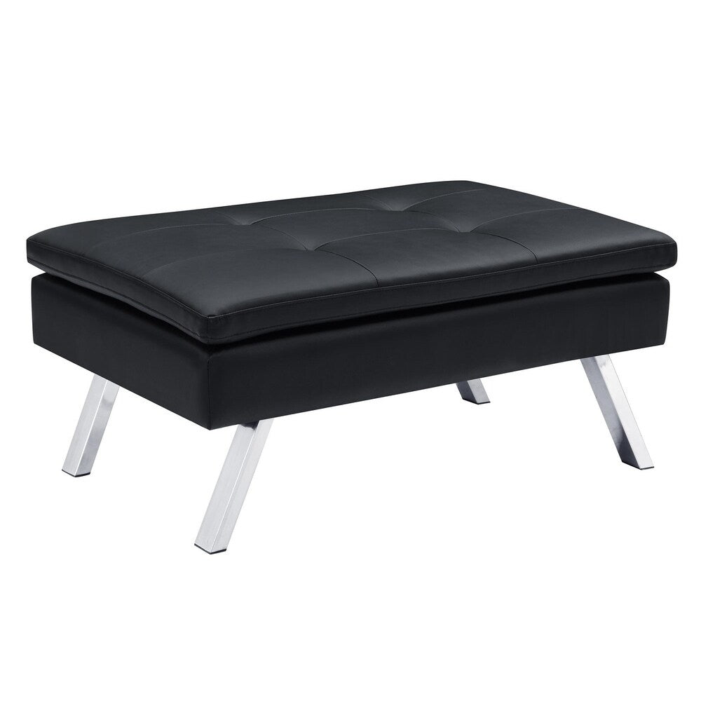 DHP Chelsea Black Sectional Futon with Ottoman
