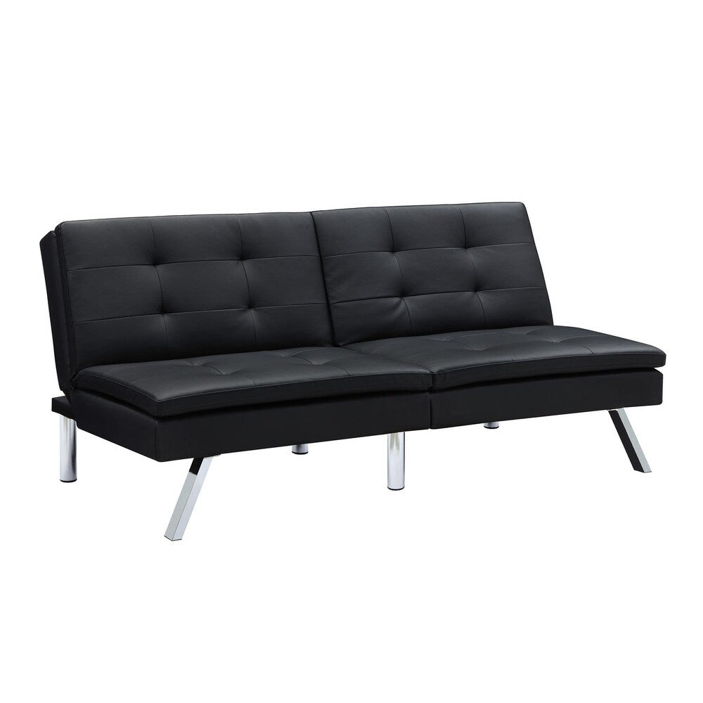 DHP Chelsea Black Sectional Futon with Ottoman