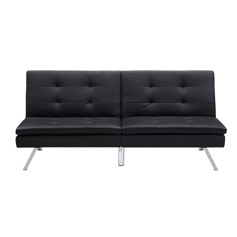 DHP Chelsea Black Sectional Futon with Ottoman