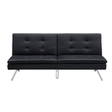 DHP Chelsea Black Sectional Futon with Ottoman