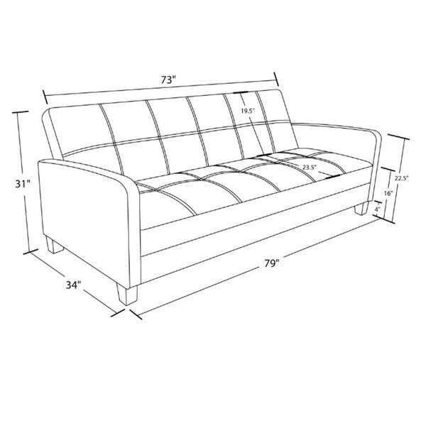 DHP Delaney Brown Sofa Sleeper