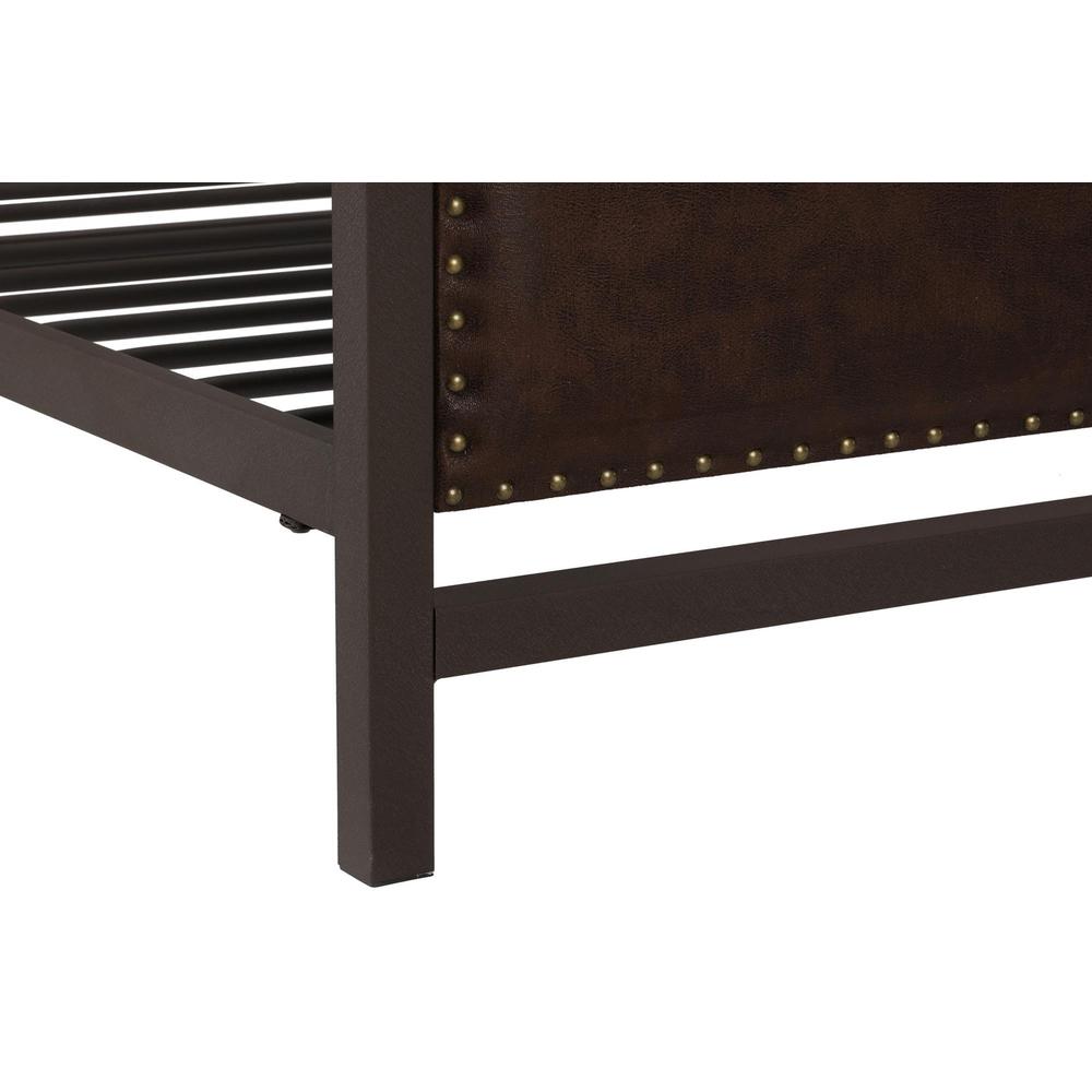 DHP Vintage Brown Metal and Upholstered Queen Bed