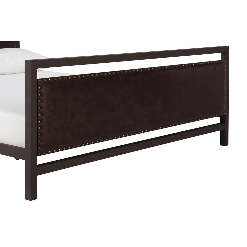 DHP Vintage Brown Metal and Upholstered Queen Bed