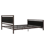 DHP Vintage Brown Metal and Upholstered Queen Bed