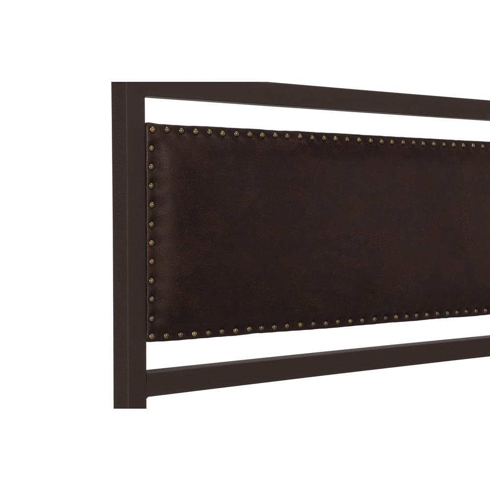 DHP Vintage Brown Metal and Upholstered Queen Bed