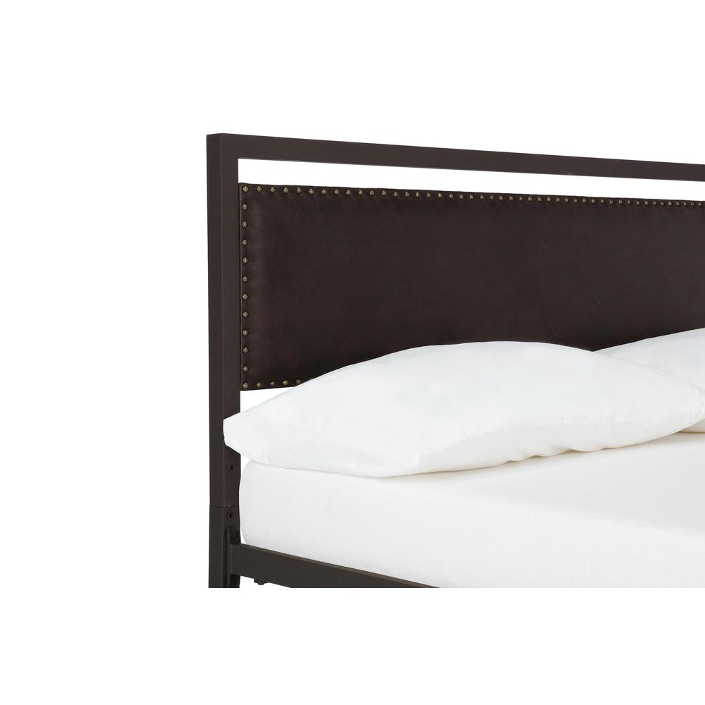 DHP Vintage Brown Metal and Upholstered Queen Bed