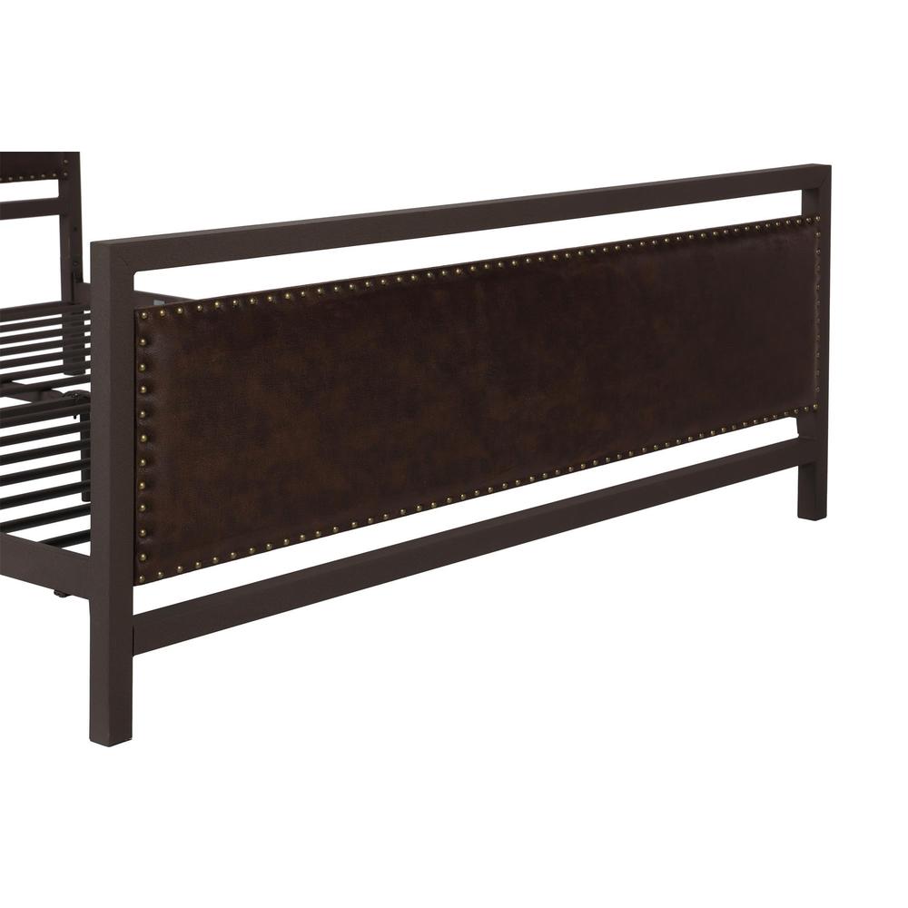 DHP Vintage Brown Metal and Upholstered Queen Bed