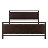 DHP Vintage Brown Metal and Upholstered Queen Bed