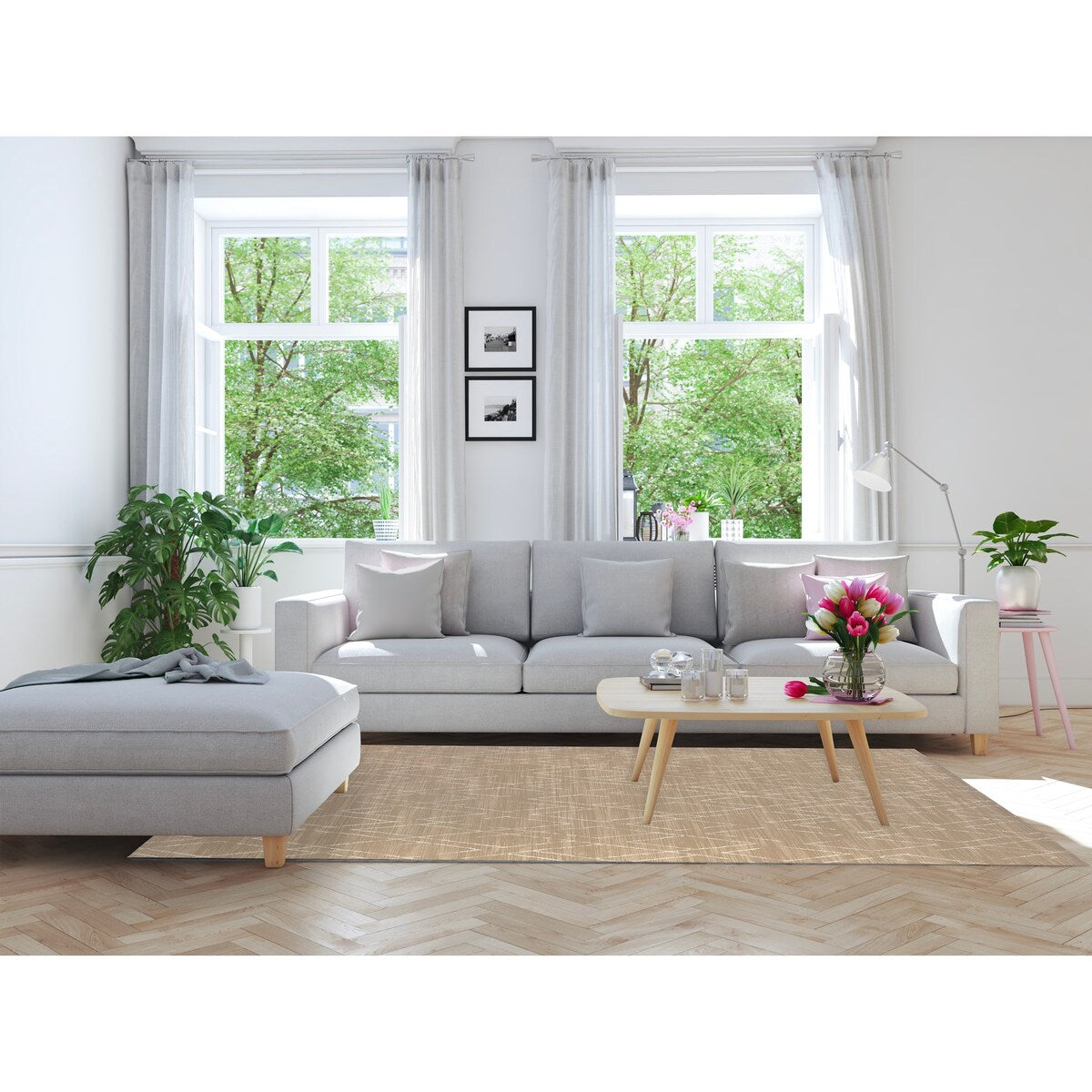 DIAMOND HATCH NATURAL Area Rug By Kavka Designs