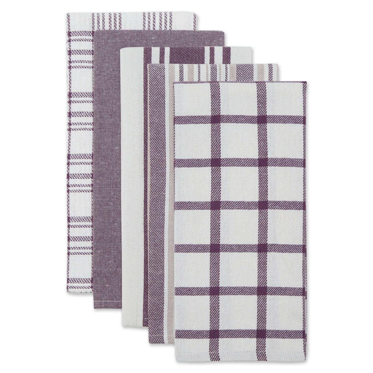 DII Assorted Woven Dishtowels (Set of 5)