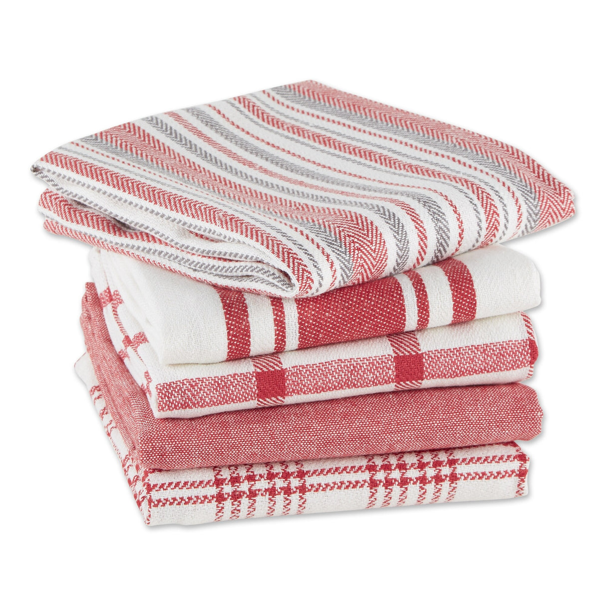 DII Assorted Woven Dishtowels (Set of 5)