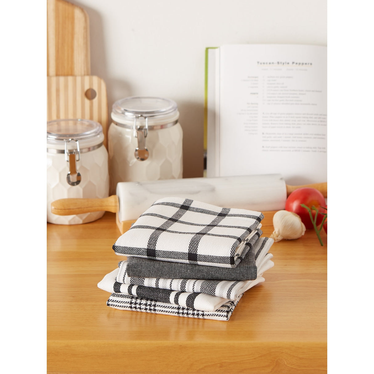 DII Assorted Woven Dishtowels (Set of 5)