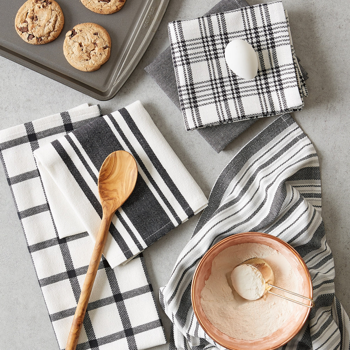 DII Assorted Woven Dishtowels (Set of 5)