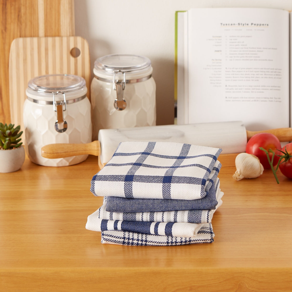 DII Assorted Woven Dishtowels (Set of 5)