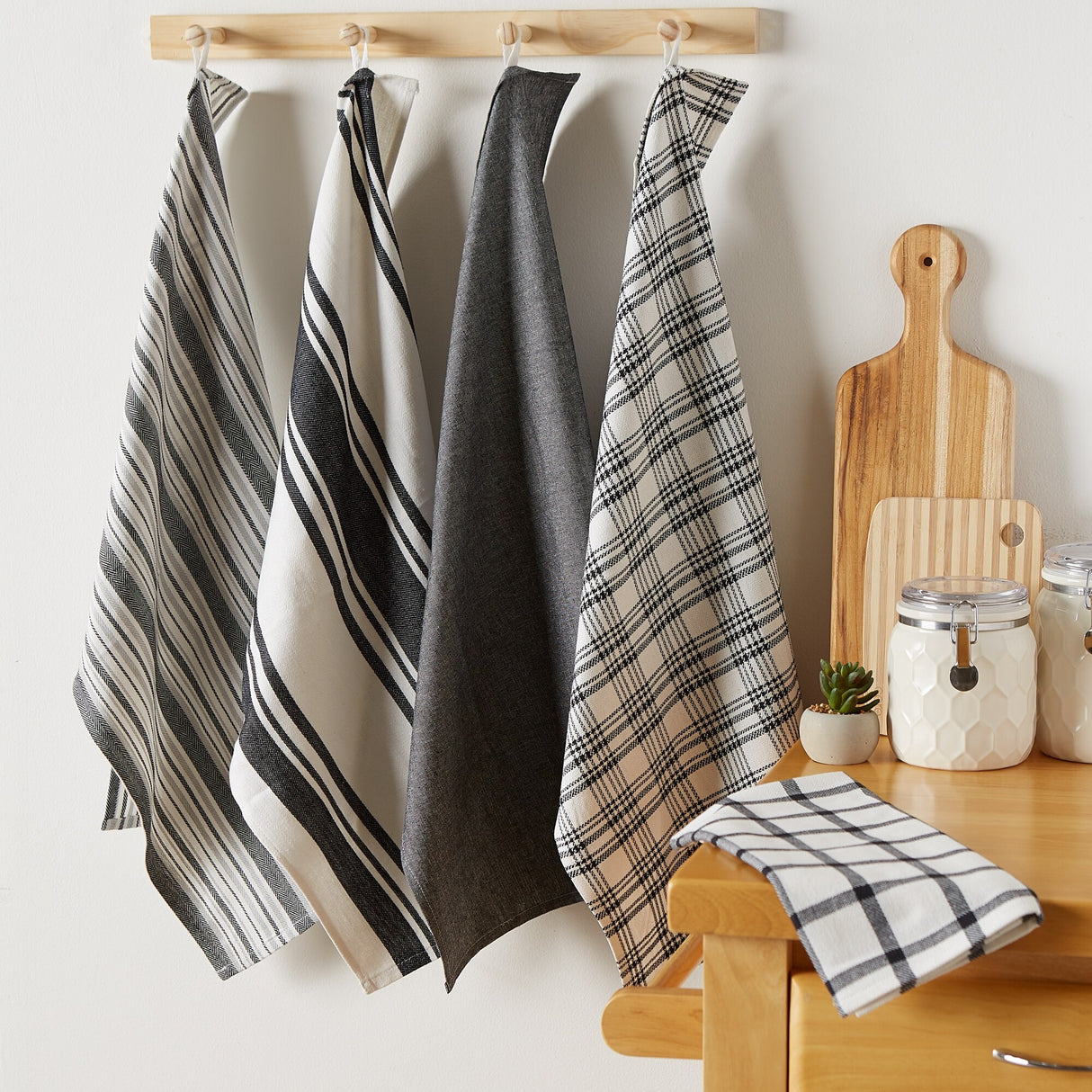 DII Assorted Woven Dishtowels (Set of 5)
