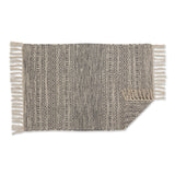 DII Black Ticking Stripe Hand-Loomed Rug 2x3 Ft - 24.0 In. L X 36.0 In. W X 0.2 In. H