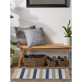 DII Black Ticking Stripe Hand-Loomed Rug 2x3 Ft - 24.0 In. L X 36.0 In. W X 0.2 In. H