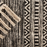 DII Black Ticking Stripe Hand-Loomed Rug 2x3 Ft - 24.0 In. L X 36.0 In. W X 0.2 In. H