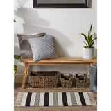DII Black Ticking Stripe Hand-Loomed Rug 2x3 Ft - 24.0 In. L X 36.0 In. W X 0.2 In. H