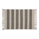 DII Black Ticking Stripe Hand-Loomed Rug 2x3 Ft - 24.0 In. L X 36.0 In. W X 0.2 In. H