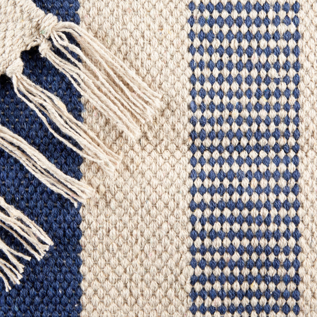 DII Black Ticking Stripe Hand-Loomed Rug 2x3 Ft - 24.0 In. L X 36.0 In. W X 0.2 In. H