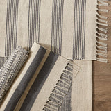 DII Black Ticking Stripe Hand-Loomed Rug 2x3 Ft - 24.0 In. L X 36.0 In. W X 0.2 In. H