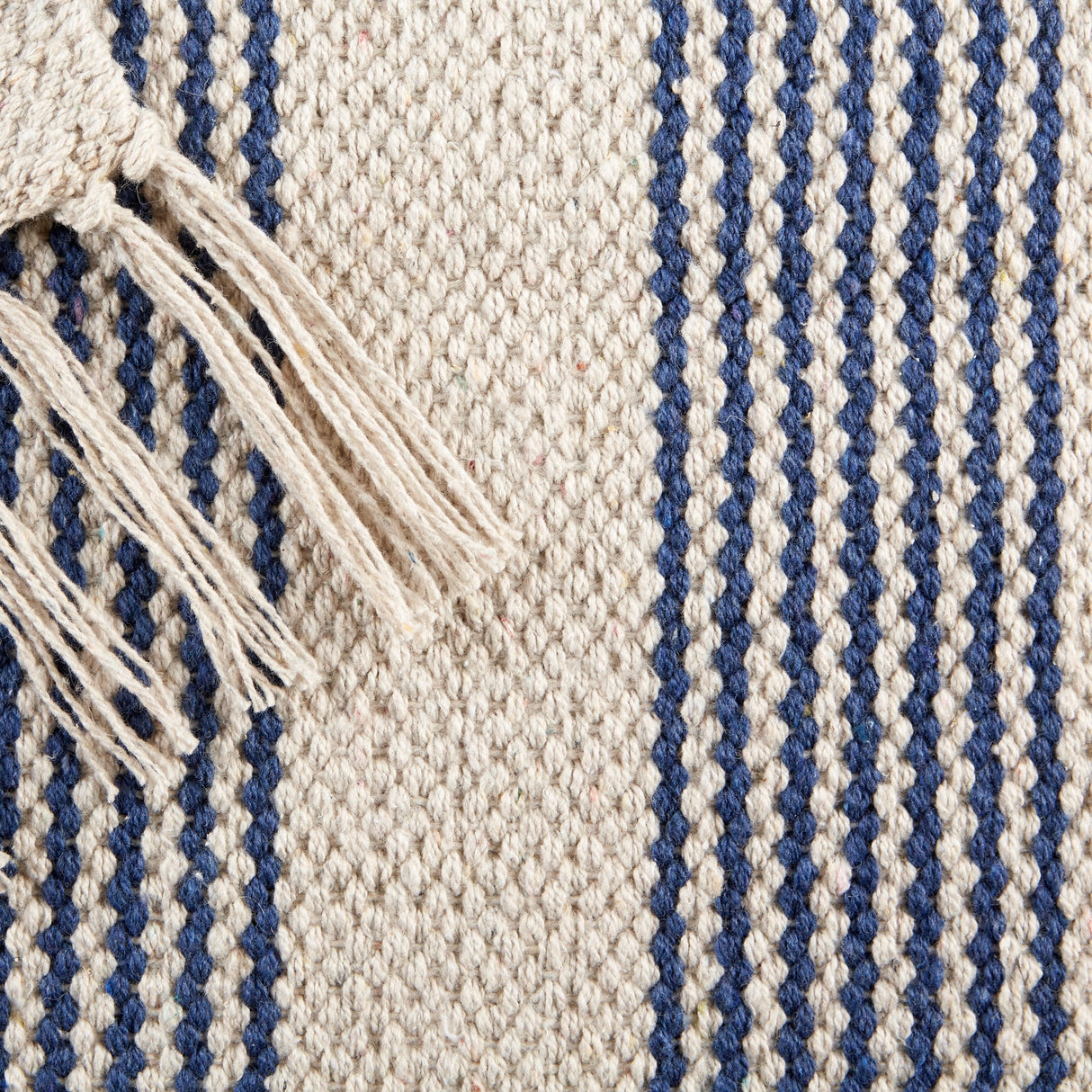 DII Black Ticking Stripe Hand-Loomed Rug 2x3 Ft - 24.0 In. L X 36.0 In. W X 0.2 In. H