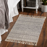 DII Black Ticking Stripe Hand-Loomed Rug 2x3 Ft - 24.0 In. L X 36.0 In. W X 0.2 In. H