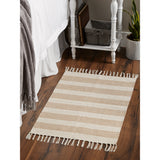 DII Black Ticking Stripe Hand-Loomed Rug 2x3 Ft - 24.0 In. L X 36.0 In. W X 0.2 In. H
