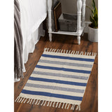 DII Black Ticking Stripe Hand-Loomed Rug 2x3 Ft - 24.0 In. L X 36.0 In. W X 0.2 In. H