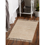 DII Black Ticking Stripe Hand-Loomed Rug 2x3 Ft - 24.0 In. L X 36.0 In. W X 0.2 In. H