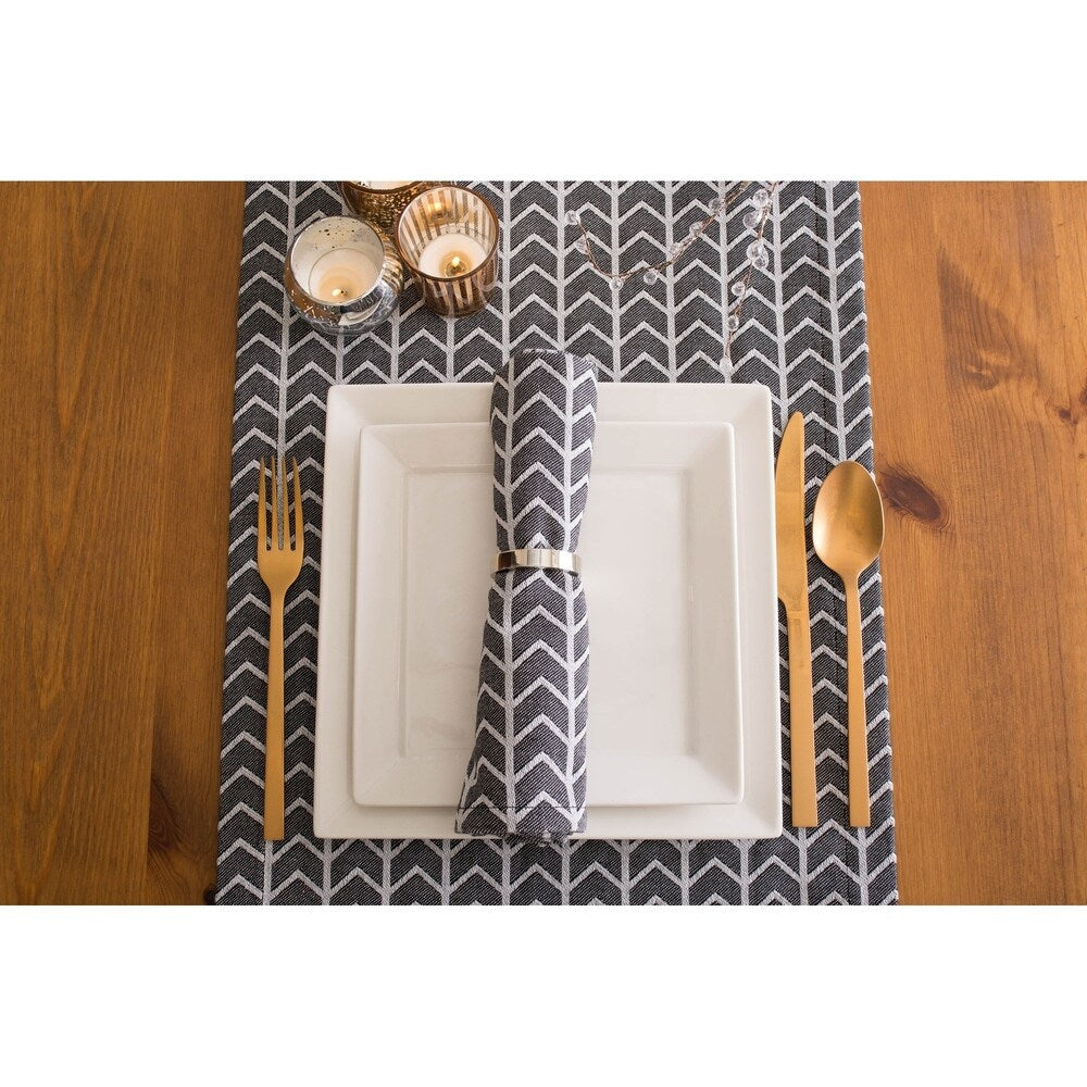 DII Black & White Table Runner