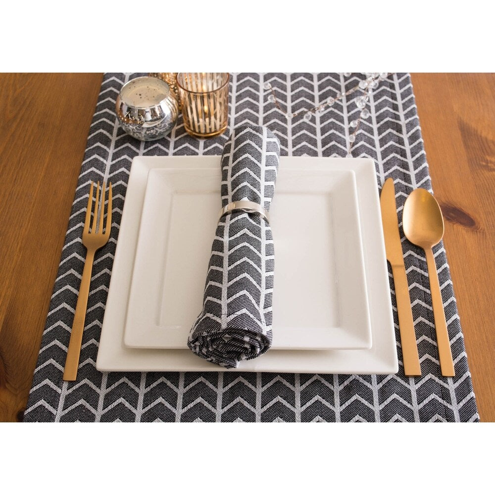 DII Black & White Table Runner