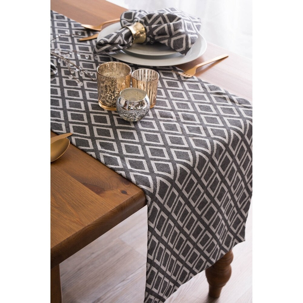DII Black & White Table Runner
