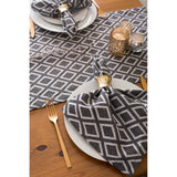 DII Black & White Table Runner