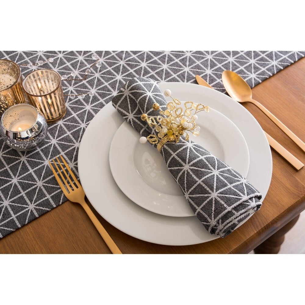 DII Black & White Table Runner