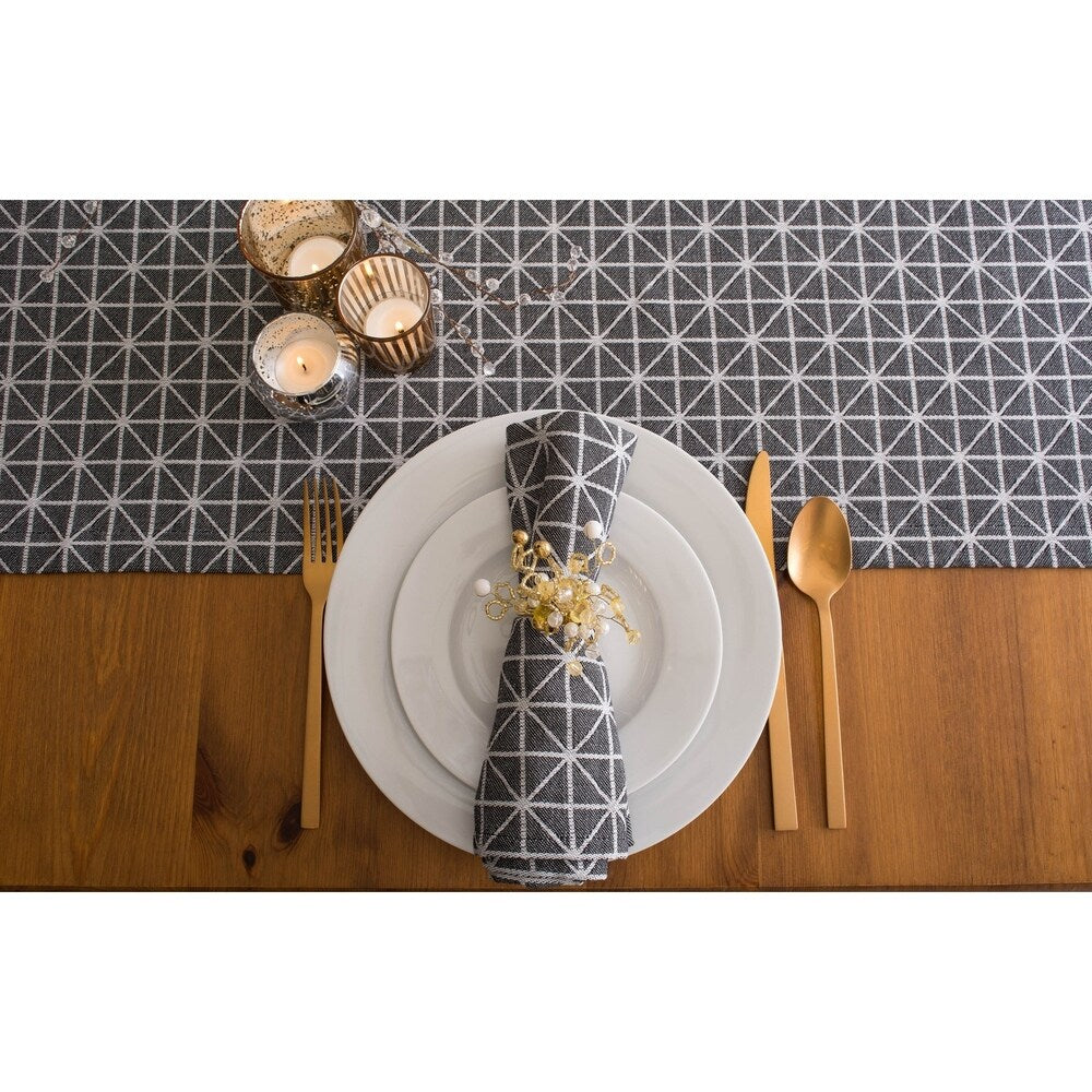 DII Black & White Table Runner